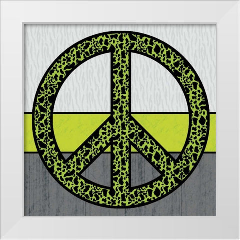 Peace Green White Modern Wood Framed Art Print by Gibbons, Lauren