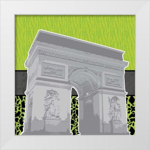 Eiffel Tween Green 2 White Modern Wood Framed Art Print by Gibbons, Lauren