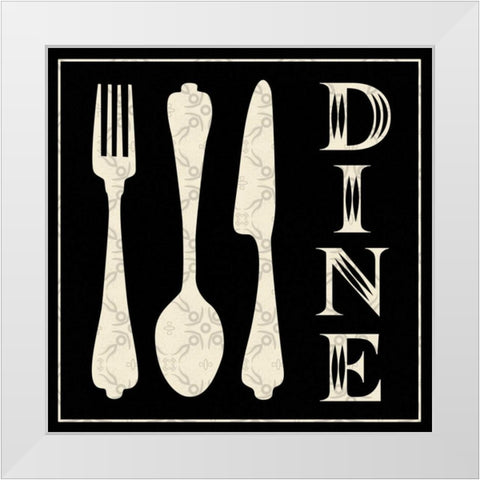 Dine A1 White Modern Wood Framed Art Print by Gibbons, Lauren