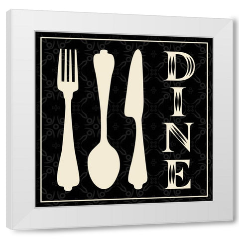 Dine Utensils White Modern Wood Framed Art Print by Gibbons, Lauren