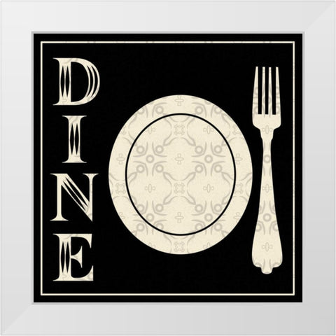 Dine B1 White Modern Wood Framed Art Print by Gibbons, Lauren