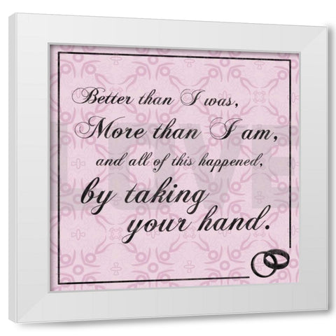 Wedding Hands Pink White Modern Wood Framed Art Print by Gibbons, Lauren