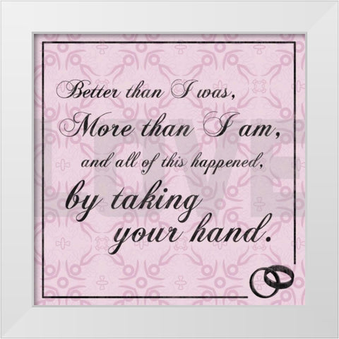Wedding Hands Pink White Modern Wood Framed Art Print by Gibbons, Lauren