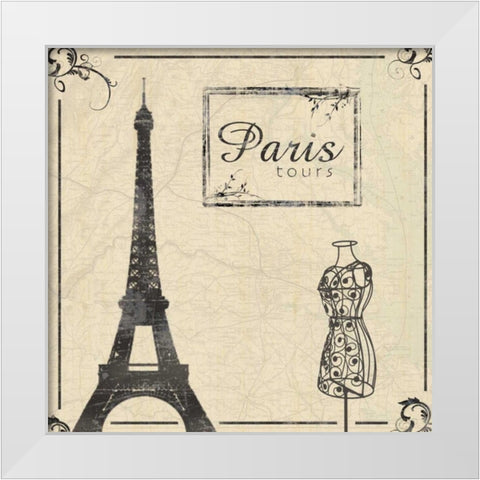 Paris 2b White Modern Wood Framed Art Print by Gibbons, Lauren