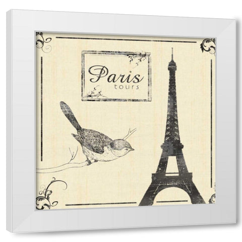 Paris White Modern Wood Framed Art Print by Gibbons, Lauren