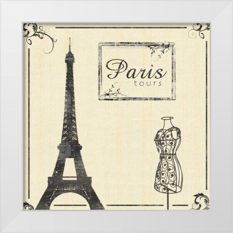 Paris 2 White Modern Wood Framed Art Print by Gibbons, Lauren