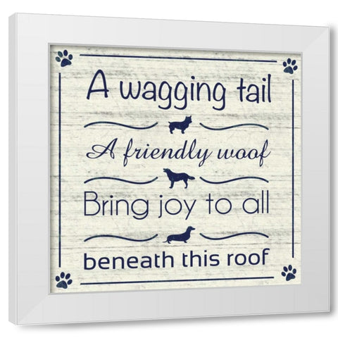 Wagging Tail White Modern Wood Framed Art Print by Gibbons, Lauren