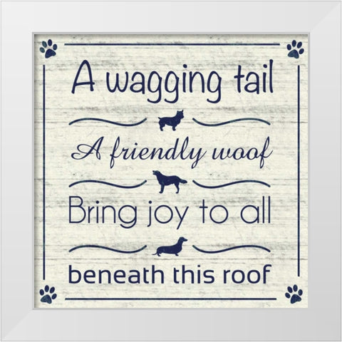 Wagging Tail White Modern Wood Framed Art Print by Gibbons, Lauren