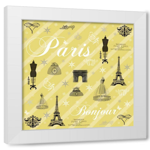 Paris 2b Yellow White Modern Wood Framed Art Print by Gibbons, Lauren