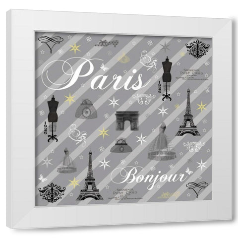 Paris Gray White Modern Wood Framed Art Print by Gibbons, Lauren