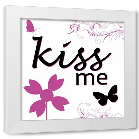 Kiss Me White Modern Wood Framed Art Print by Gibbons, Lauren