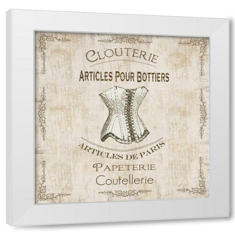 Parchment  Bath  Bustier White Modern Wood Framed Art Print by Gibbons, Lauren