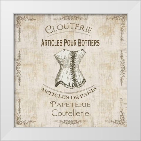 Parchment  Bath  Bustier White Modern Wood Framed Art Print by Gibbons, Lauren