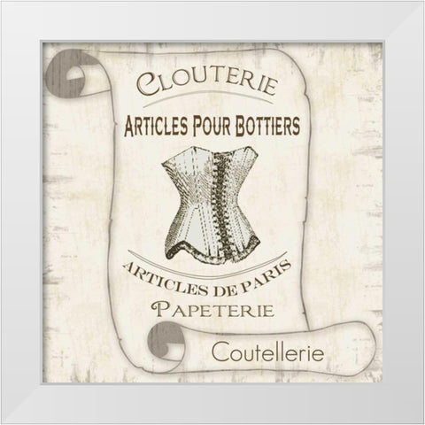 Scroll Bath Bustier White Modern Wood Framed Art Print by Gibbons, Lauren