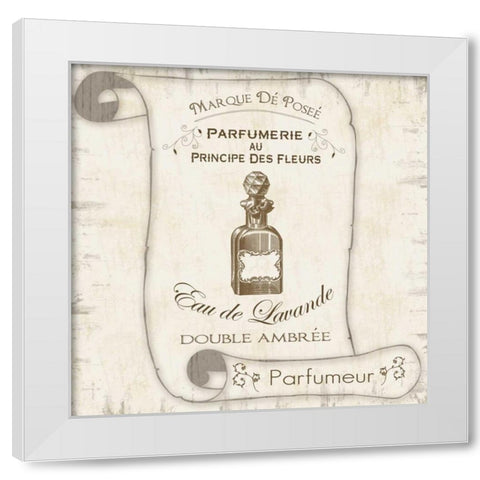 Scroll Bath Perfume White Modern Wood Framed Art Print by Gibbons, Lauren