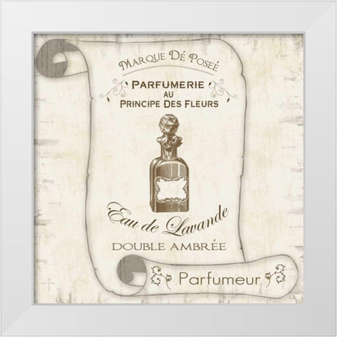 Scroll Bath Perfume White Modern Wood Framed Art Print by Gibbons, Lauren