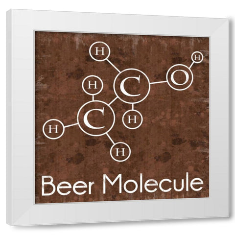 Beer Molecule Brown White Modern Wood Framed Art Print by Gibbons, Lauren