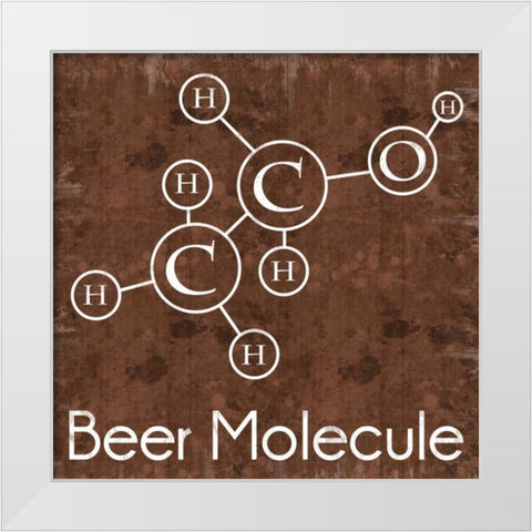 Beer Molecule Brown White Modern Wood Framed Art Print by Gibbons, Lauren