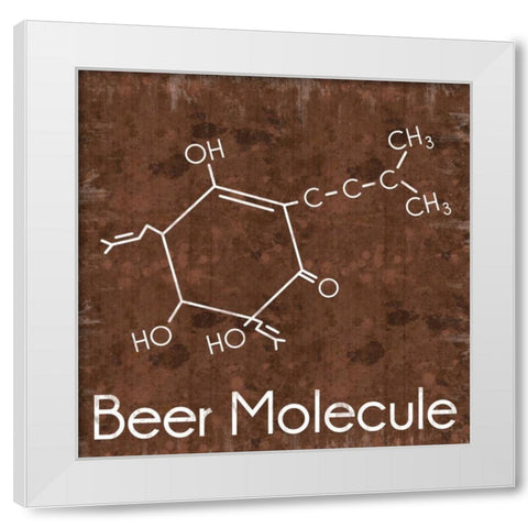 Beer Molecule 2 Brown White Modern Wood Framed Art Print by Gibbons, Lauren