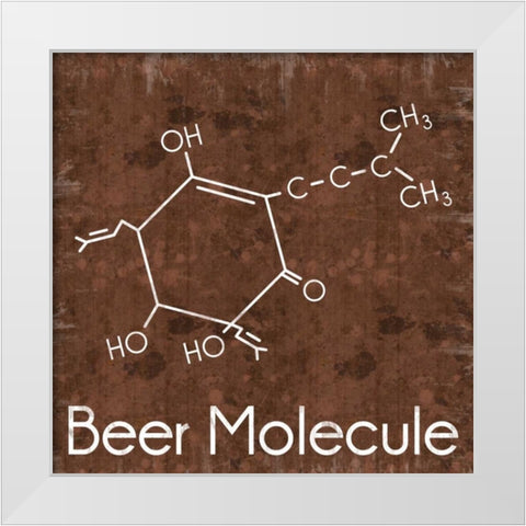 Beer Molecule 2 Brown White Modern Wood Framed Art Print by Gibbons, Lauren