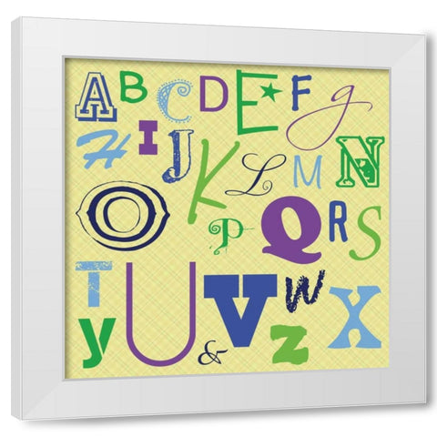 Kids Alphabet White Modern Wood Framed Art Print by Gibbons, Lauren