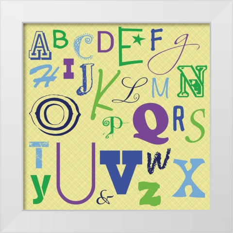 Kids Alphabet White Modern Wood Framed Art Print by Gibbons, Lauren