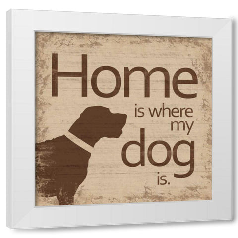 Dogs Home B White Modern Wood Framed Art Print by Gibbons, Lauren