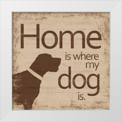 Dogs Home B White Modern Wood Framed Art Print by Gibbons, Lauren