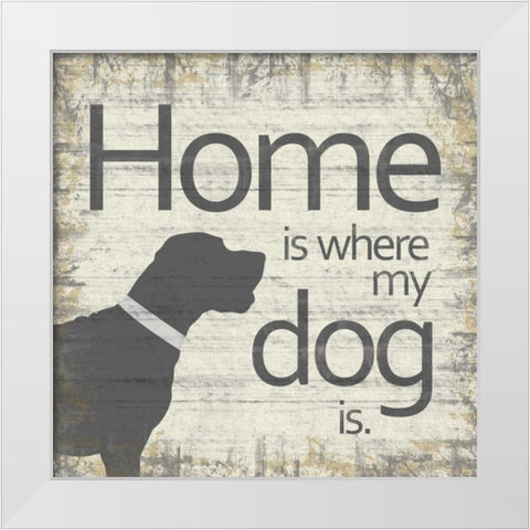 Dogs Home White Modern Wood Framed Art Print by Gibbons, Lauren