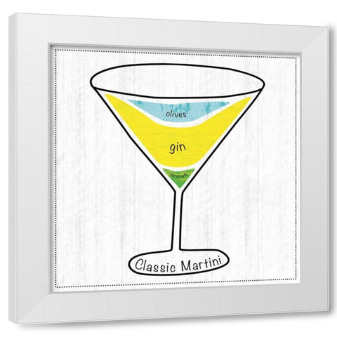 Martini White Modern Wood Framed Art Print by Gibbons, Lauren