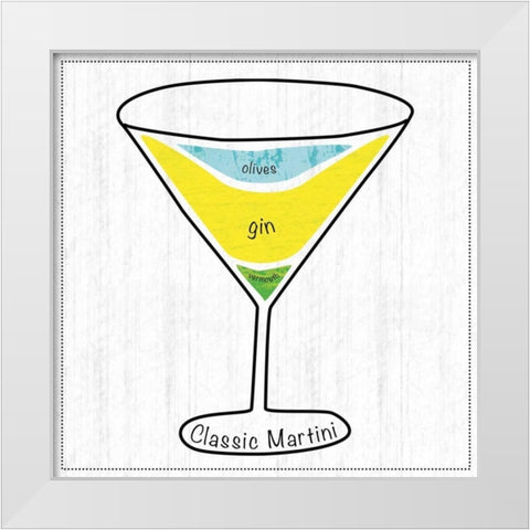 Martini White Modern Wood Framed Art Print by Gibbons, Lauren