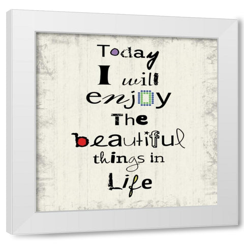 Enjoy The Beautiful White Modern Wood Framed Art Print by Gibbons, Lauren
