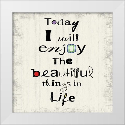 Enjoy The Beautiful White Modern Wood Framed Art Print by Gibbons, Lauren