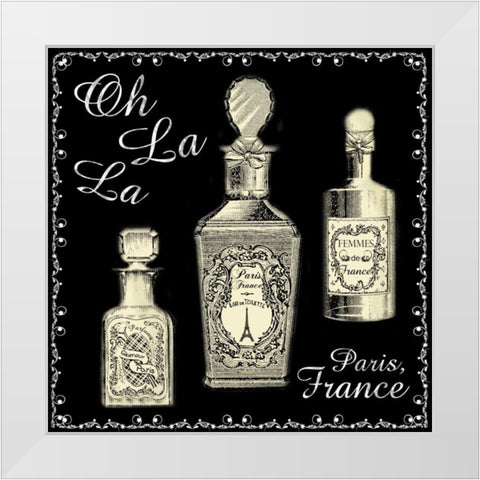 Perfume Noir 1 White Modern Wood Framed Art Print by Gibbons, Lauren