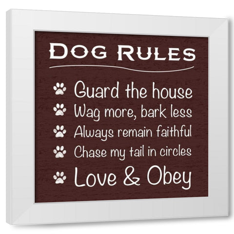 Dog Rules White Modern Wood Framed Art Print by Gibbons, Lauren