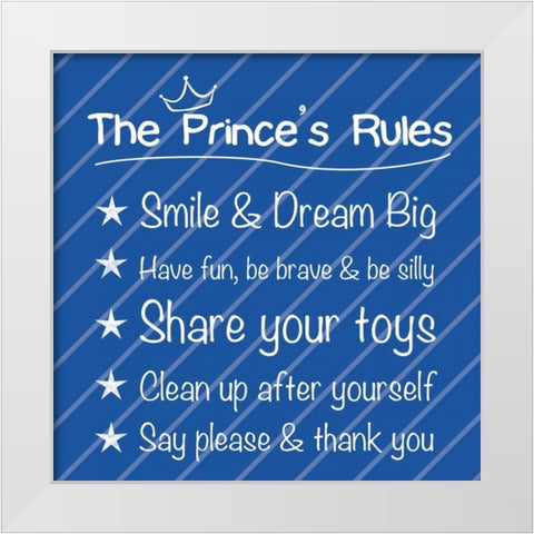 Princess Rules White Modern Wood Framed Art Print by Gibbons, Lauren