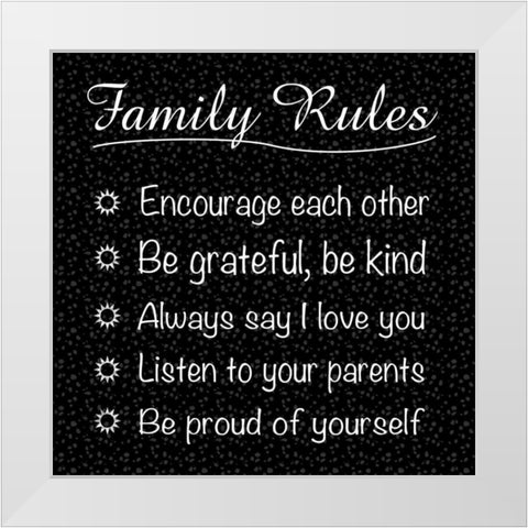 Family Rules White Modern Wood Framed Art Print by Gibbons, Lauren
