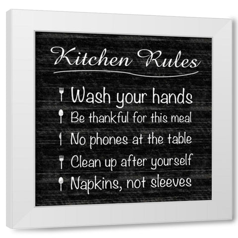 Kitchen Rules White Modern Wood Framed Art Print by Gibbons, Lauren