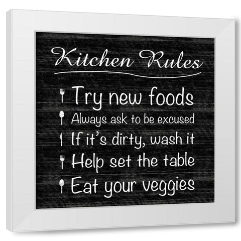 Kitchen Rule White Modern Wood Framed Art Print by Gibbons, Lauren