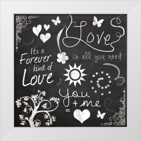 Love Chalk White Modern Wood Framed Art Print by Gibbons, Lauren