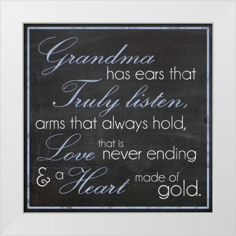GrandmaHeart White Modern Wood Framed Art Print by Gibbons, Lauren