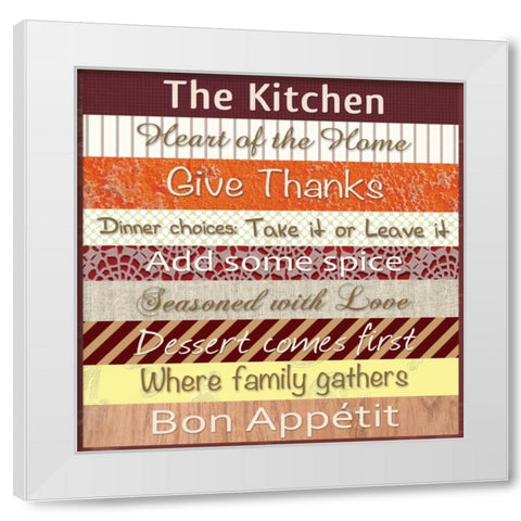 Kitchen Thoughts Patterns White Modern Wood Framed Art Print by Gibbons, Lauren