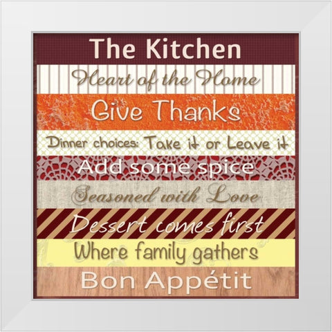 Kitchen Thoughts Patterns White Modern Wood Framed Art Print by Gibbons, Lauren
