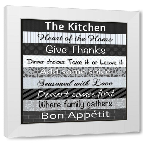 Kitchen Patterns White Modern Wood Framed Art Print by Gibbons, Lauren
