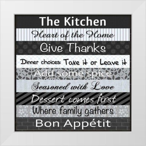 Kitchen Patterns White Modern Wood Framed Art Print by Gibbons, Lauren
