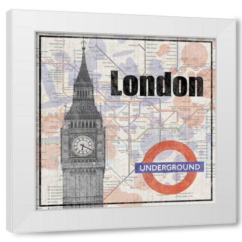 London Train White Modern Wood Framed Art Print by Gibbons, Lauren