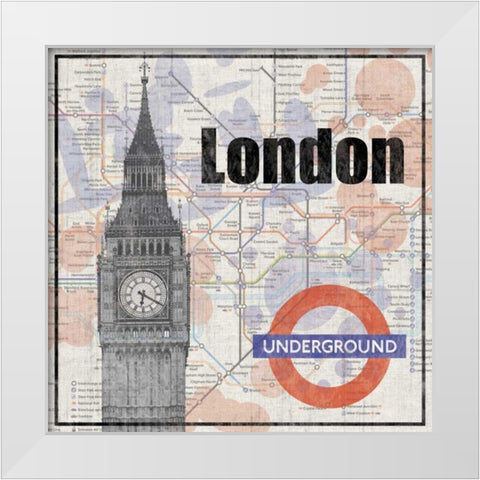 London Train White Modern Wood Framed Art Print by Gibbons, Lauren