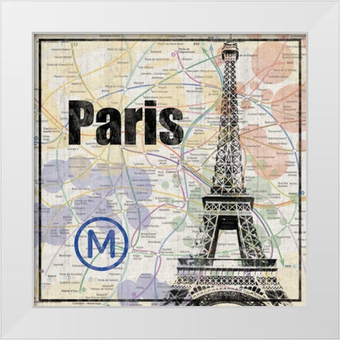 Paris Train White Modern Wood Framed Art Print by Gibbons, Lauren