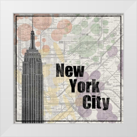 NYC Train White Modern Wood Framed Art Print by Gibbons, Lauren