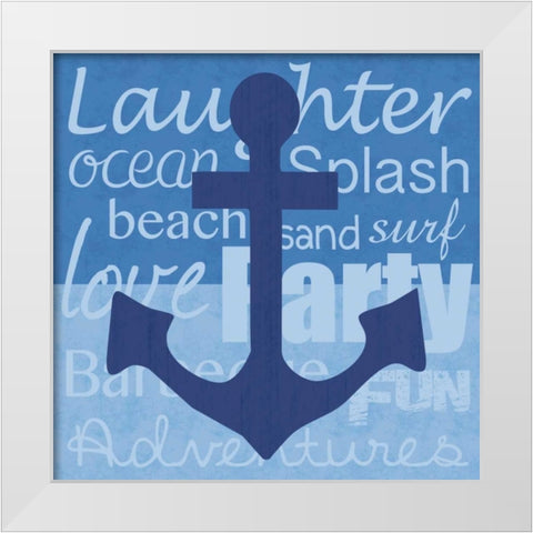 Beach Anchor White Modern Wood Framed Art Print by Gibbons, Lauren